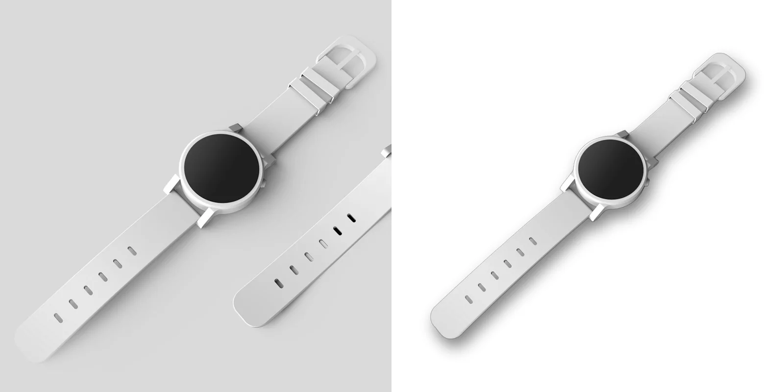 Smartwatch before and after background removal