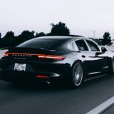 Sample: black sports car on the road
